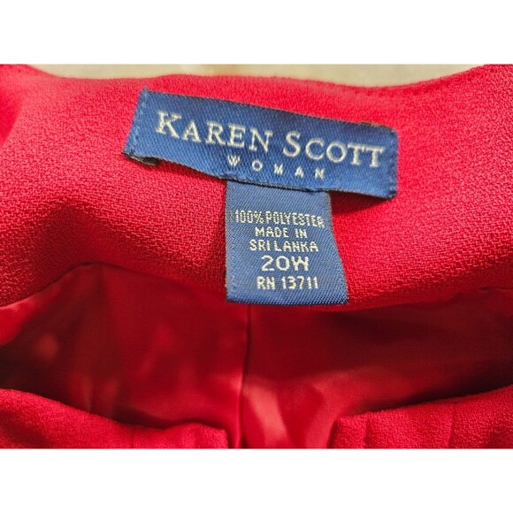 Karen Scott Women's Red Zip-Front Blazer Jacket, 20W, Classic Polyester Design - Picture 6 of 8